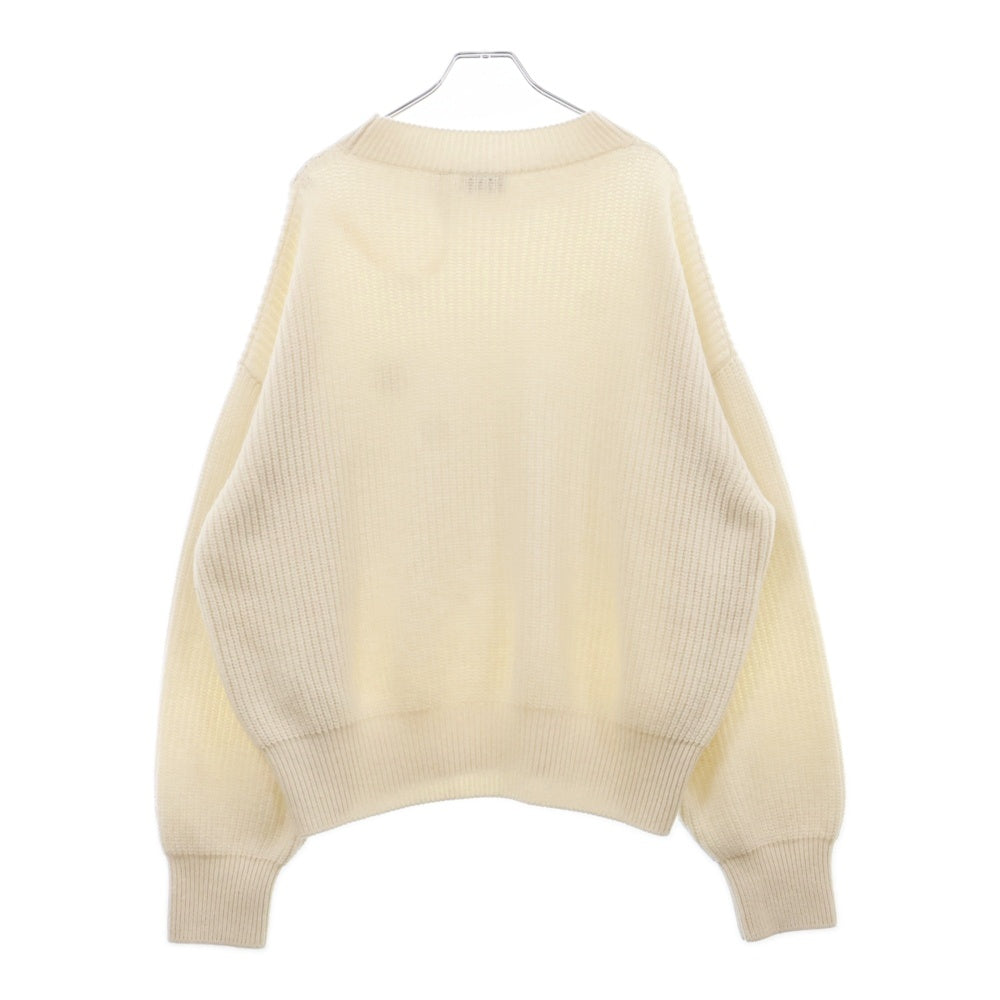 MONCLER(モンクレール) ×PALM ANGELS GIROCOLLO TRICOT パームエンジェルス ロゴパッチ クルーネックニットセーターG209L9C00002 M1241 クリーム