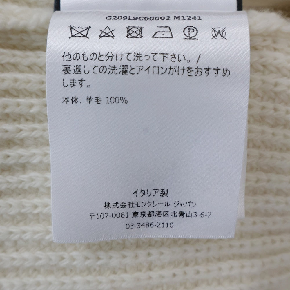 MONCLER(モンクレール) ×PALM ANGELS GIROCOLLO TRICOT パームエンジェルス ロゴパッチ クルーネックニットセーターG209L9C00002 M1241 クリーム