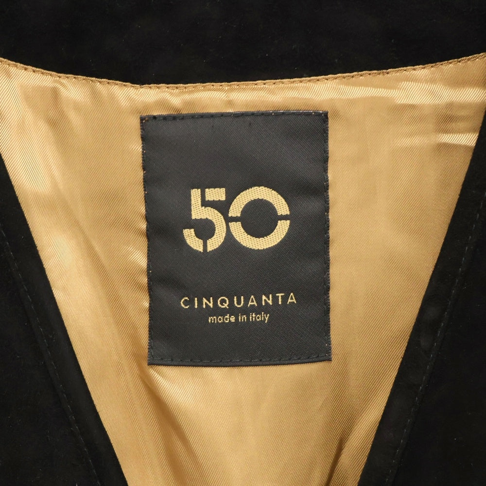 Cinquanta(チンクアンタ) GOAT LEATHER BEST ゴートレザー ジップアップ ベスト P-206 2011 999 ブラック