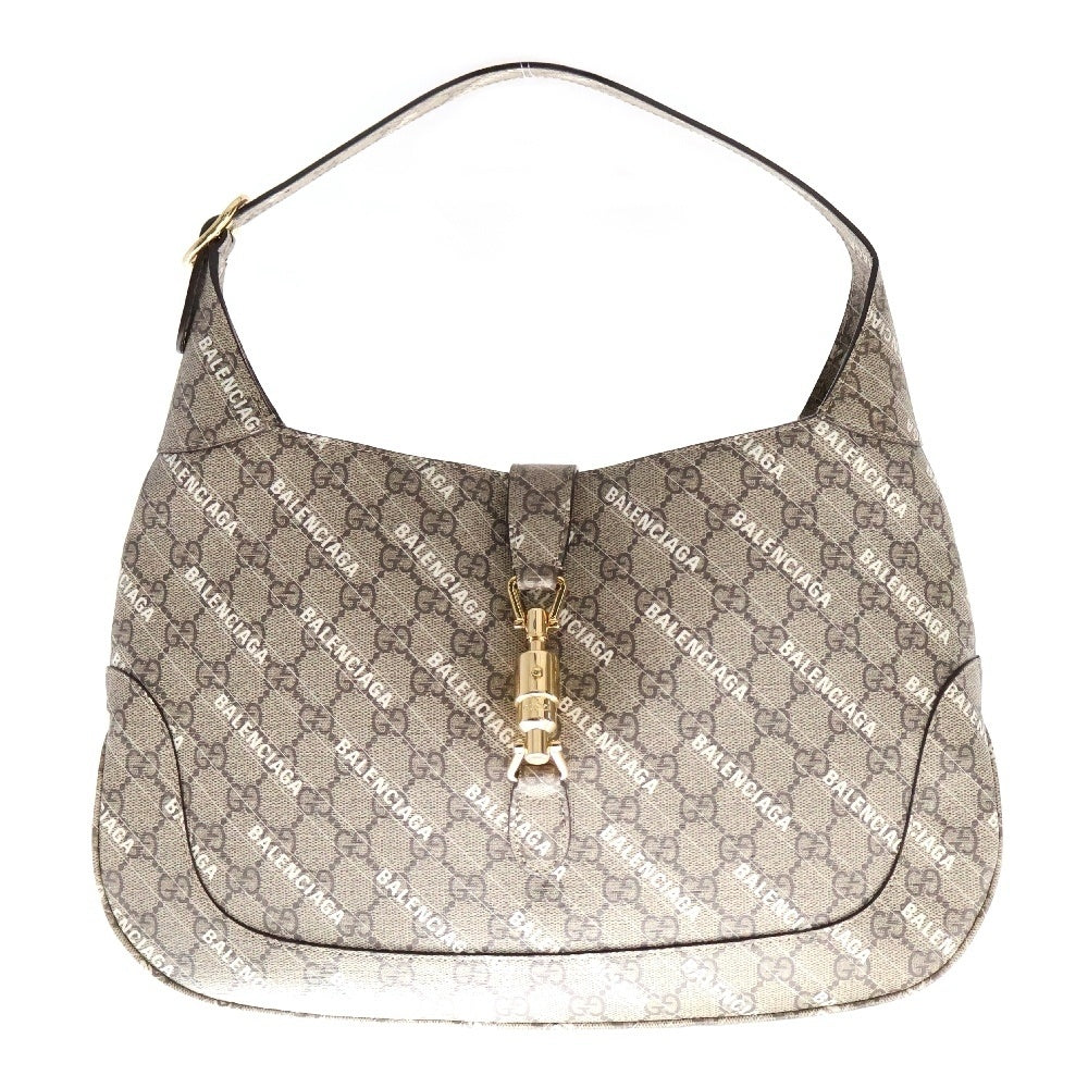 GUCCI(グッチ) ×BALENCIAGA バレンシアガ ジャッキー1961 ザ ハッカー プロジェクト PVC ショルダーバッグ ベージュ 636710