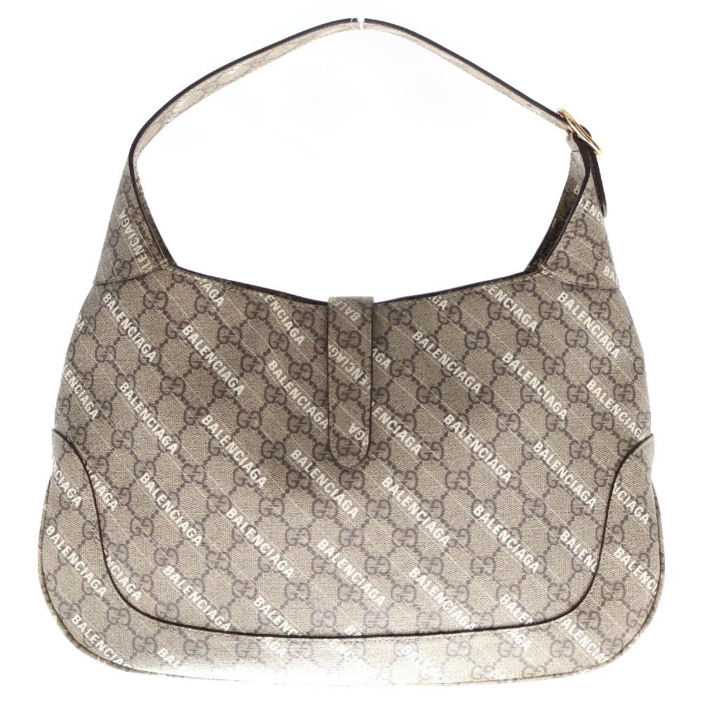 GUCCI(グッチ) ×BALENCIAGA バレンシアガ ジャッキー1961 ザ ハッカー プロジェクト PVC ショルダーバッグ ベージュ 636710