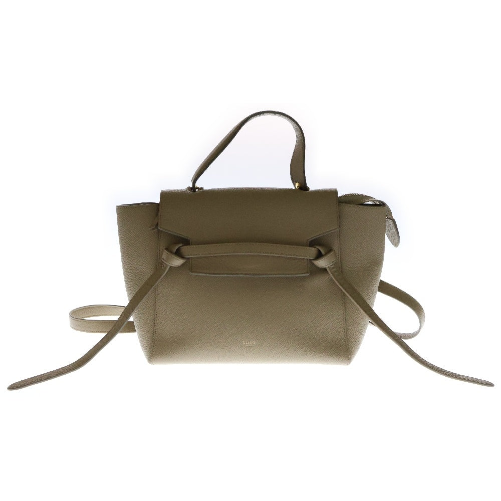 CELINE(セリーヌ) 2WAY グレインドカーフスキン ナノショルダーバッグ ハンドバッグ ベージュ