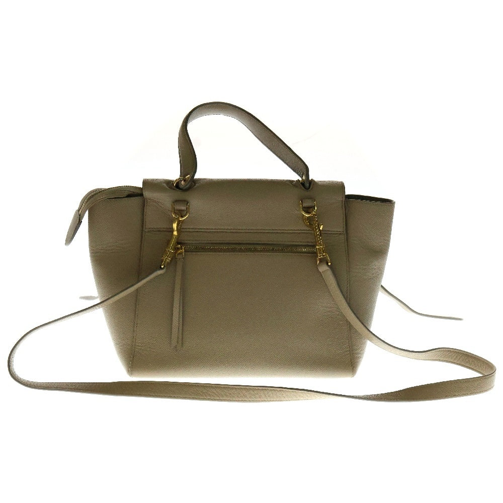 CELINE(セリーヌ) 2WAY グレインドカーフスキン ナノショルダーバッグ ハンドバッグ ベージュ