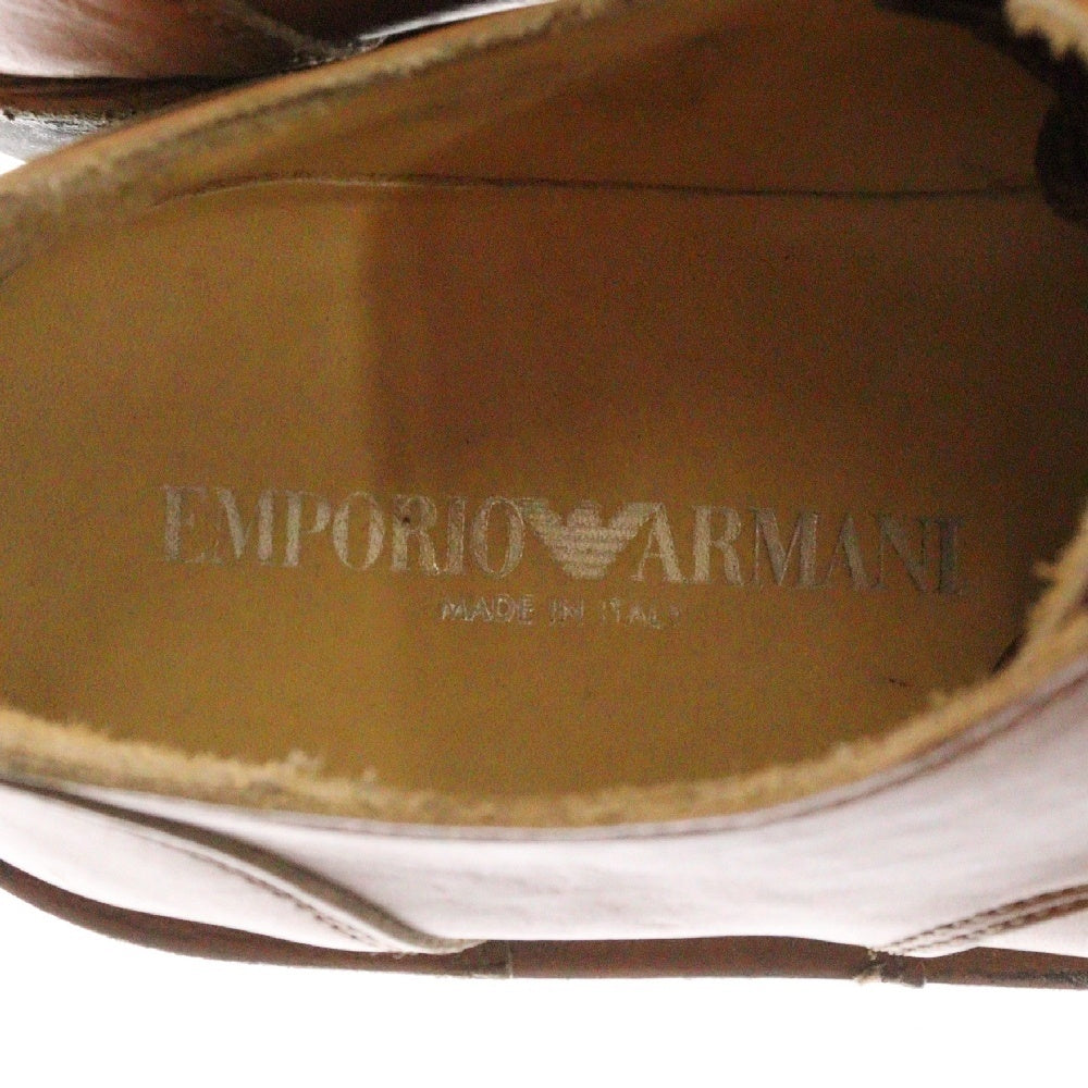EMPORIO ARMANI(エンポリオアルマーニ) レースアップ レザー プレーントゥシューズ ブラウン
