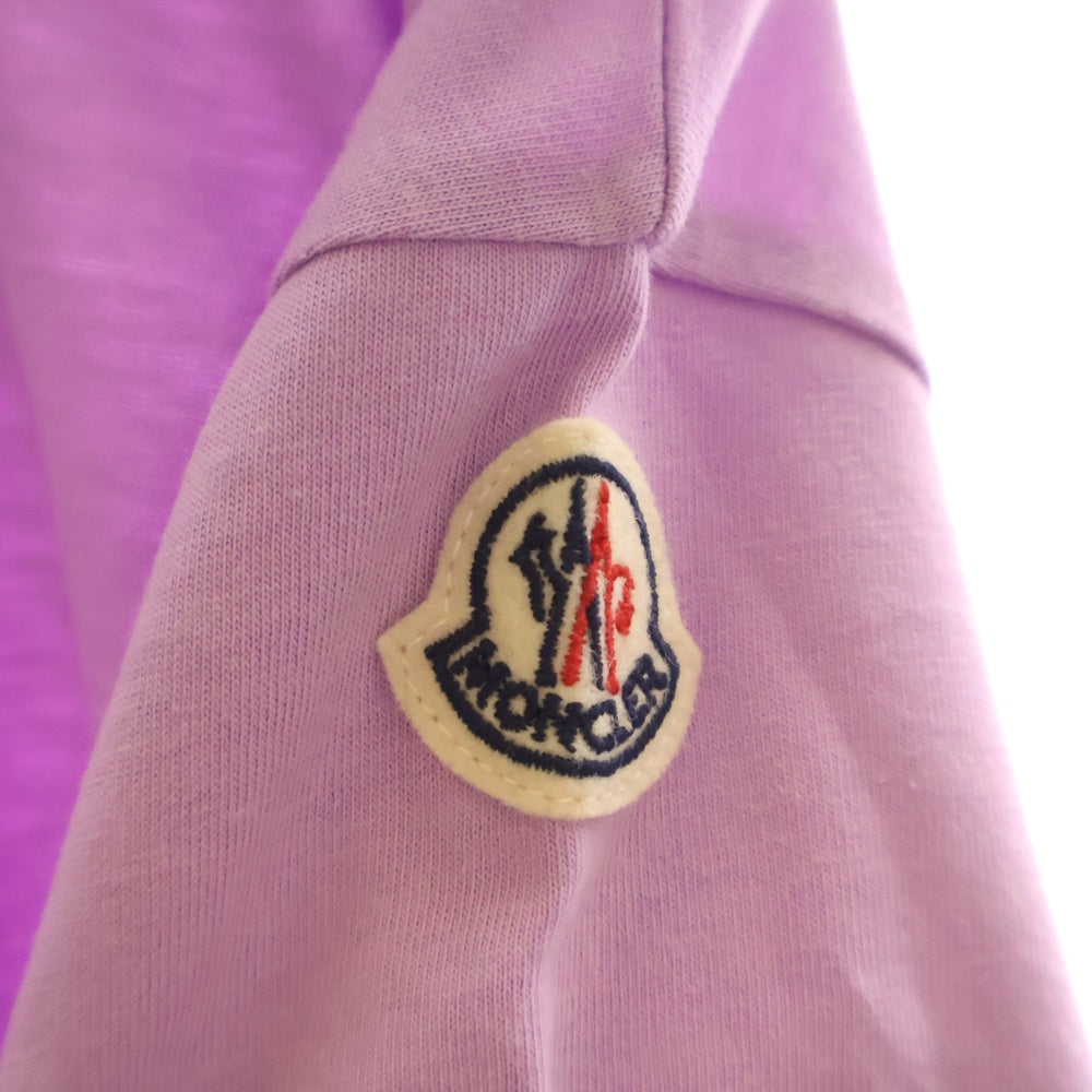 MONCLER(モンクレール) アームロゴパッチ 刺繍デザイン クルーネック 半袖Tシャツ キッズ レディース パープル