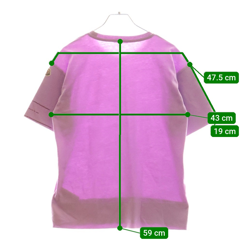 MONCLER(モンクレール) アームロゴパッチ 刺繍デザイン クルーネック 半袖Tシャツ キッズ レディース パープル