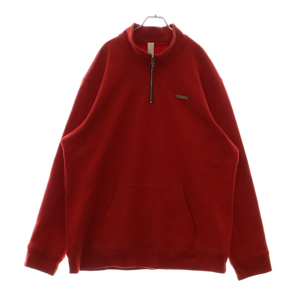 CHROME HEARTS(クロムハーツ) SAILIN ON 1 2 ZIP バックセメタリー刺繍ハーフジップスウェットトレーナー レッド