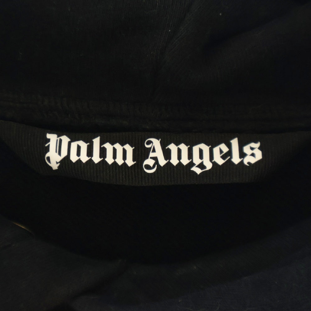 Palm Angels(パームエンジェルス) ロゴプリントプルオーバーパーカー PMBB126F23FLE001 ブラック