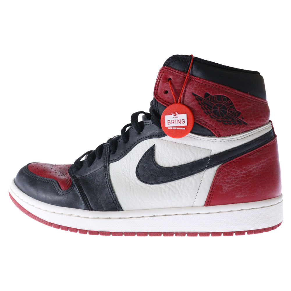 NIKE(ナイキ) AIR JORDAN 1 RETRO HIGH OG BRED TOE エアジョーダン1 ブレッドトゥ ハイカットスニーカー レッド/ブラック US10/28cm 555088-610