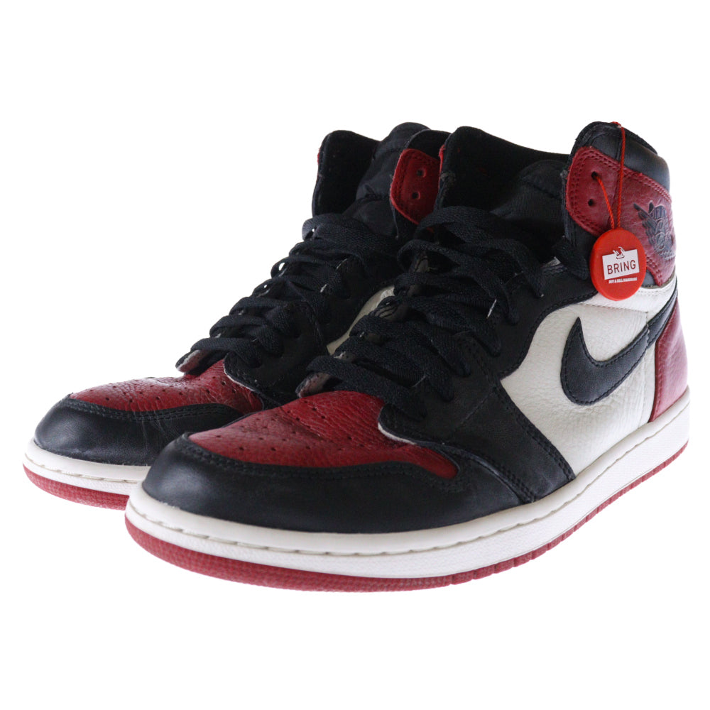 NIKE(ナイキ) AIR JORDAN 1 RETRO HIGH OG BRED TOE エアジョーダン1 ブレッドトゥ ハイカットスニーカー レッド/ブラック US10/28cm 555088-610