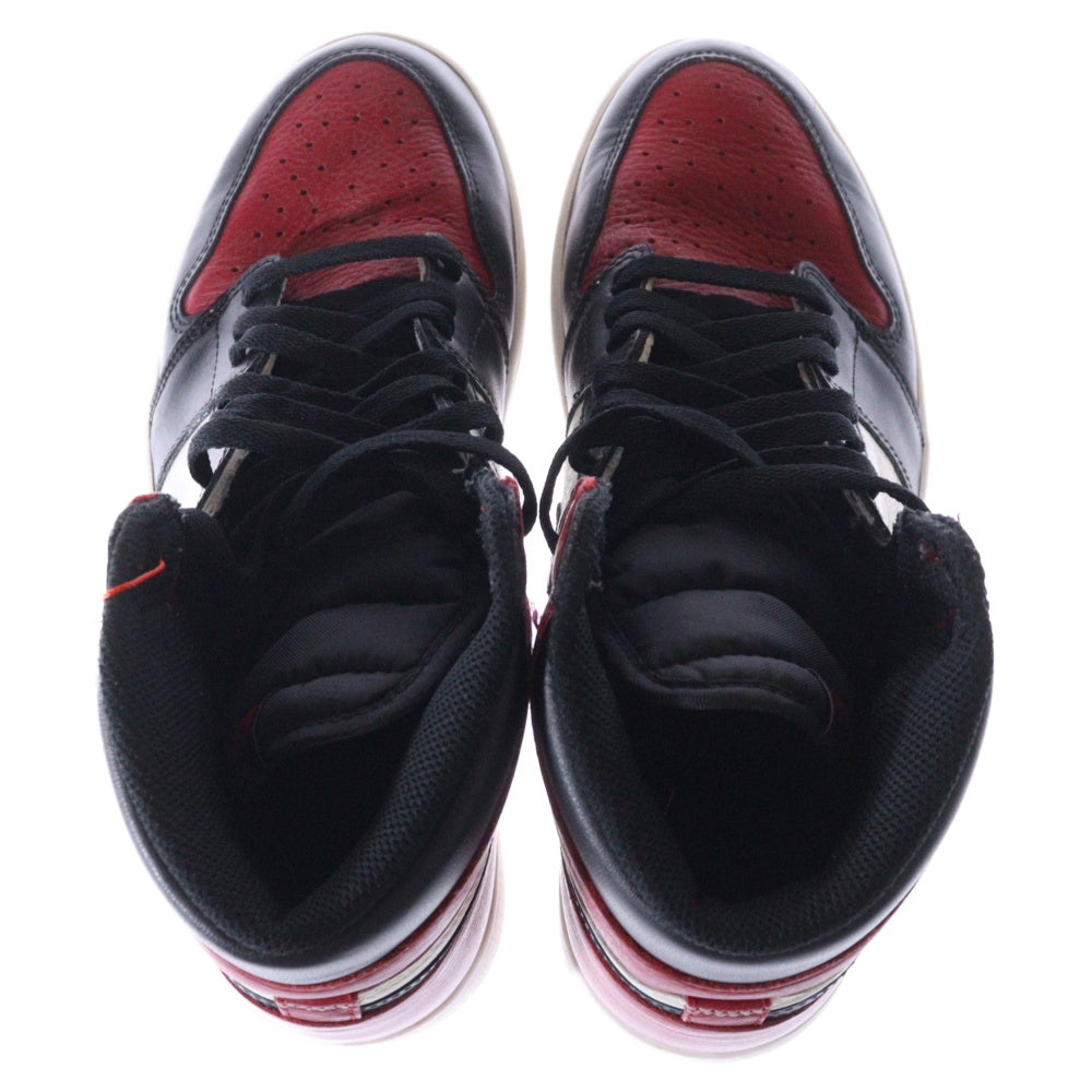 NIKE(ナイキ) AIR JORDAN 1 RETRO HIGH OG BRED TOE エアジョーダン1 ブレッドトゥ ハイカットスニーカー レッド/ブラック US10/28cm 555088-610