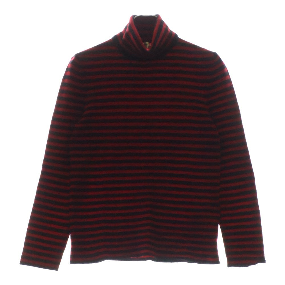 SAINT LAURENT PARIS(サンローランパリ) 21AW ボーダー タートルネックニット ニット セーター ブラック/レッド