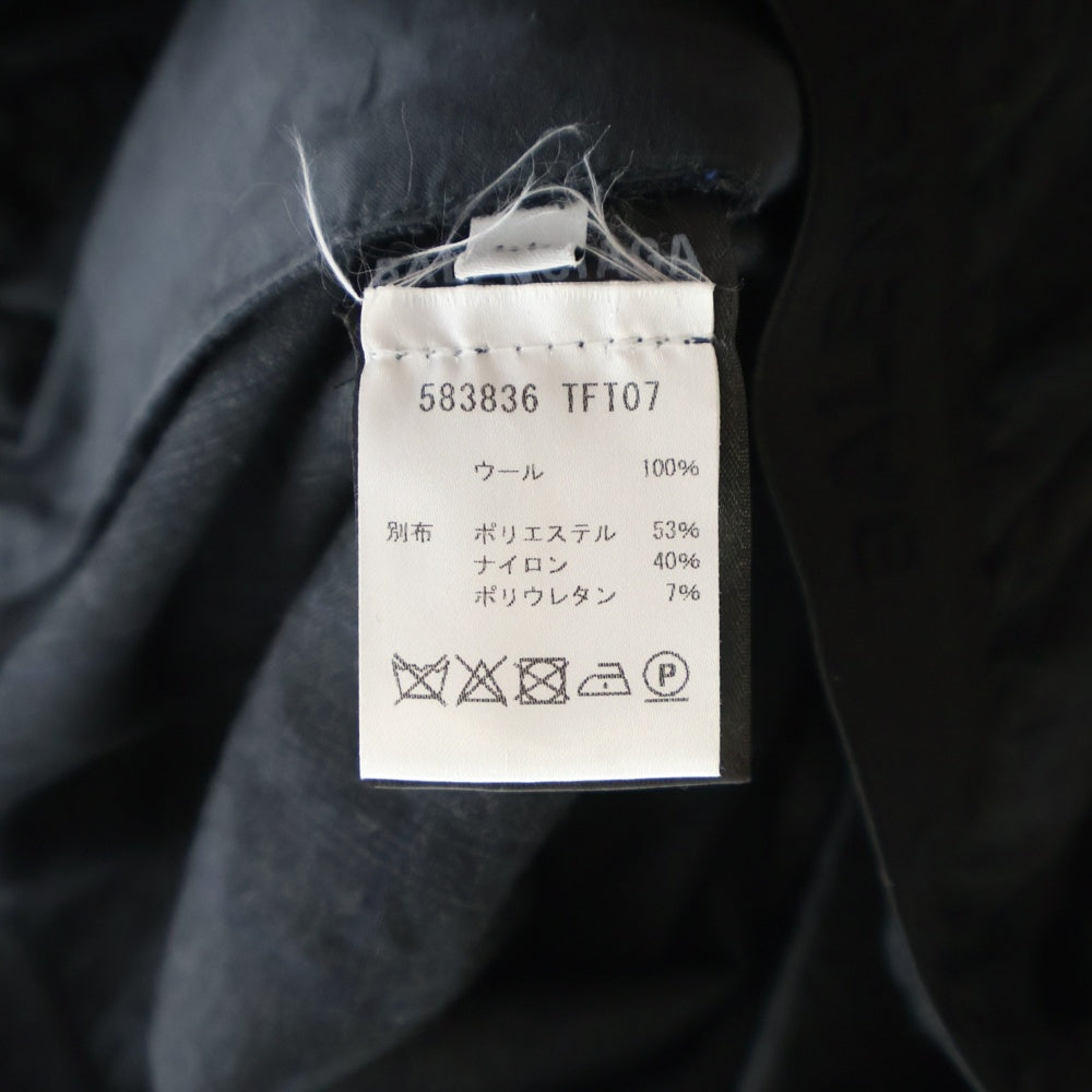 BALENCIAGA(バレンシアガ) 20AW Logo Waistband Checked Trousers ロゴプリント トラウザーズパンツ チェックパンツ グレー 583836 TFT07