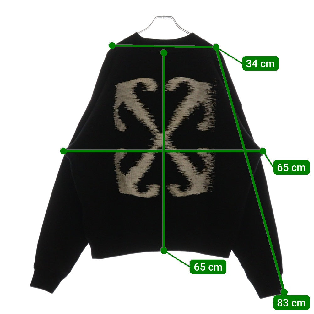 OFF-WHITE(オフホワイト) 3Dバックロゴ クルーネックスウェットシャツ トレーナー OMBA054F24FLE002 ブラック