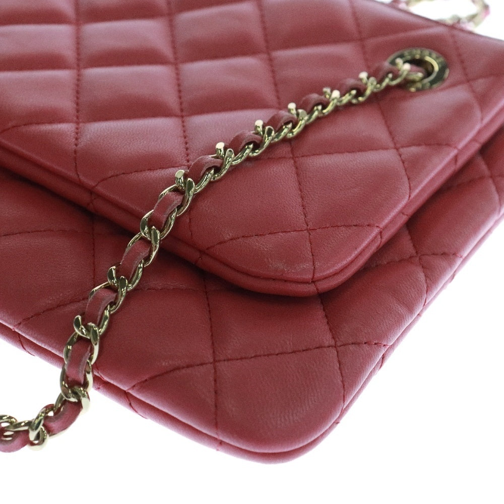 CHANEL(シャネル) マトラッセ ラムスキン ダブルフラップ ココマーク ゴールド金具 ポーチ チェーンショルダーバッグ AP1073 ピンク