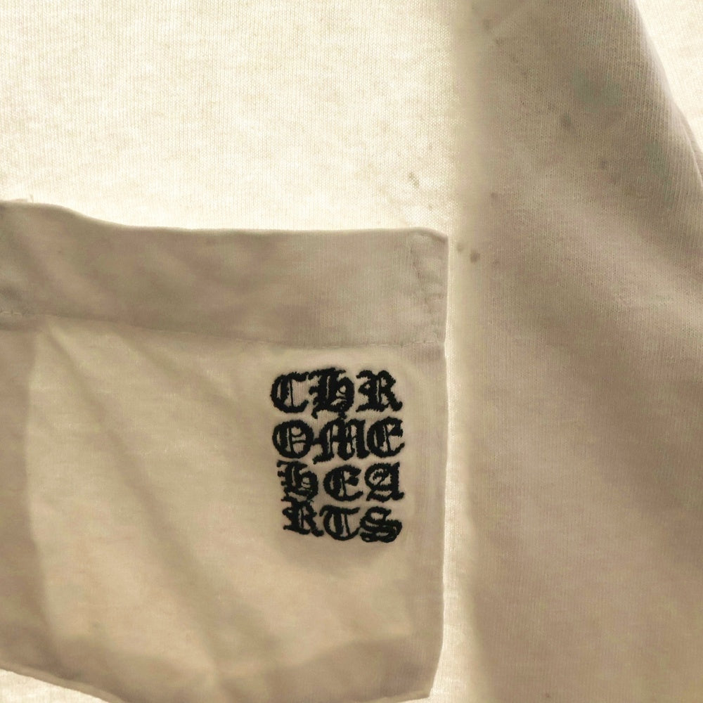 CHROME HEARTS(クロムハーツ) Y NOT L/S Tee ワイノット ロゴ刺繍 ロングスリーブTシャツ 長袖カットソー ホワイト