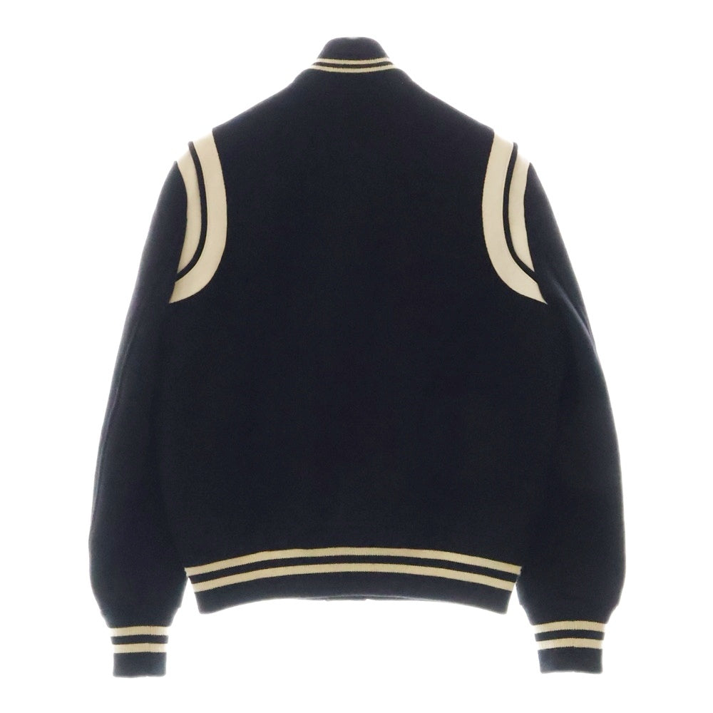 SAINT LAURENT PARIS(サンローランパリ) 13AW TEDDYJACKET テディジャケット レザートリムスタジャン 325138 Y800B ブラック/ホワイト