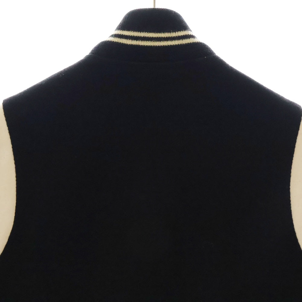 SAINT LAURENT PARIS(サンローランパリ) 13AW TEDDYJACKET テディジャケット レザートリムスタジャン 325138 Y800B ブラック/ホワイト