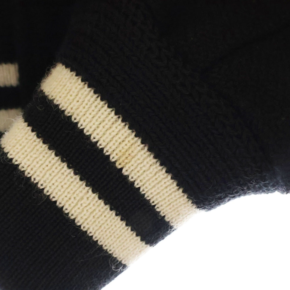 SAINT LAURENT PARIS(サンローランパリ) 13AW TEDDYJACKET テディジャケット レザートリムスタジャン 325138 Y800B ブラック/ホワイト