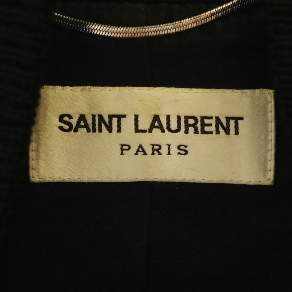 SAINT LAURENT PARIS(サンローランパリ) 13AW TEDDYJACKET テディジャケット レザートリムスタジャン 325138 Y800B ブラック/ホワイト