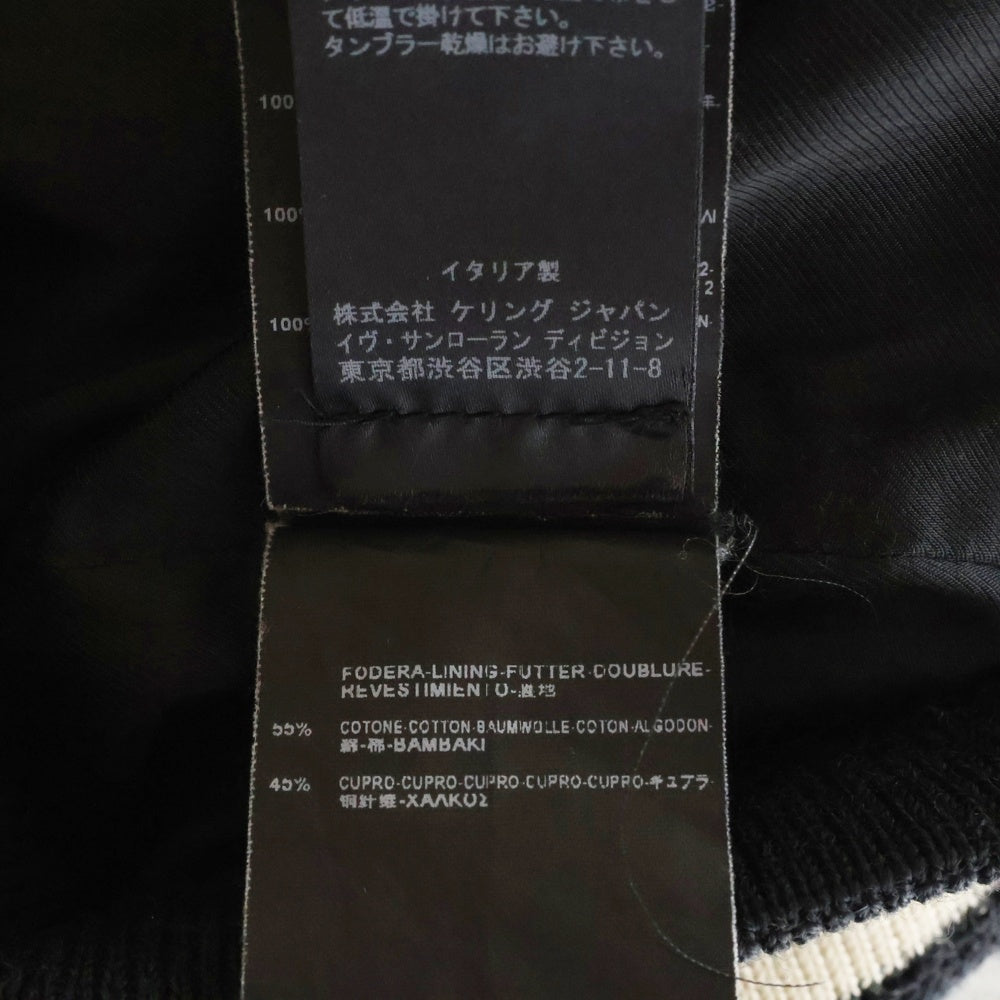 SAINT LAURENT PARIS(サンローランパリ) 13AW TEDDYJACKET テディジャケット レザートリムスタジャン 325138 Y800B ブラック/ホワイト