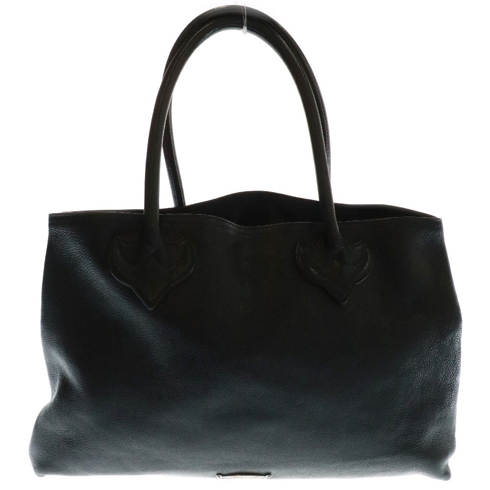 CHROME HEARTS(クロムハーツ) TOTE W SNP セメタリートート マルチクロスパッチ付きレザートートバッグ ブラック/マルチカラー