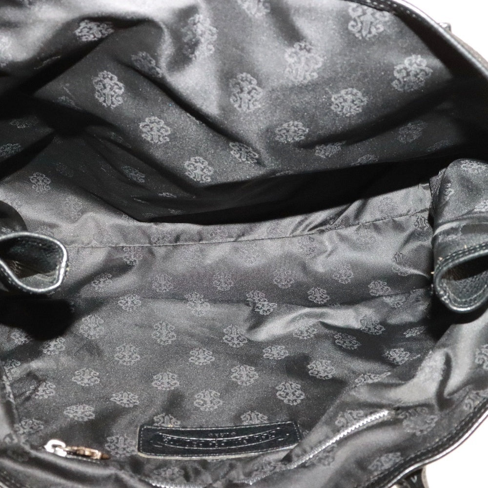 CHROME HEARTS(クロムハーツ) TOTE W SNP セメタリートート マルチクロスパッチ付きレザートートバッグ ブラック/マルチカラー