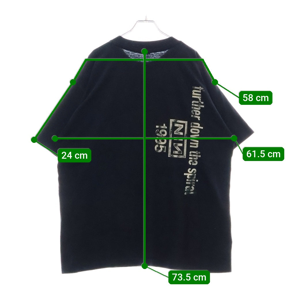 VINTAGE(ヴィンテージ) 90s NINE INCH NAILS THE DOWNWARD SPIRAL Further Down The Spiral ナインインチネイルズ ザダウンワードスパイラル Tシャツ 半袖カットソー ブラック