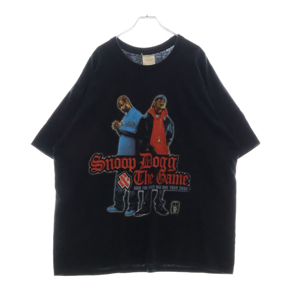 VINTAGE(ヴィンテージ) 00s SNOOP DOGG & THE GAME HOW THE WEST WAS ONE TOUR 2005 スヌープドッグ ザ・ゲーム ツアー両面プリント Tシャツ 半袖カットソー ブラック