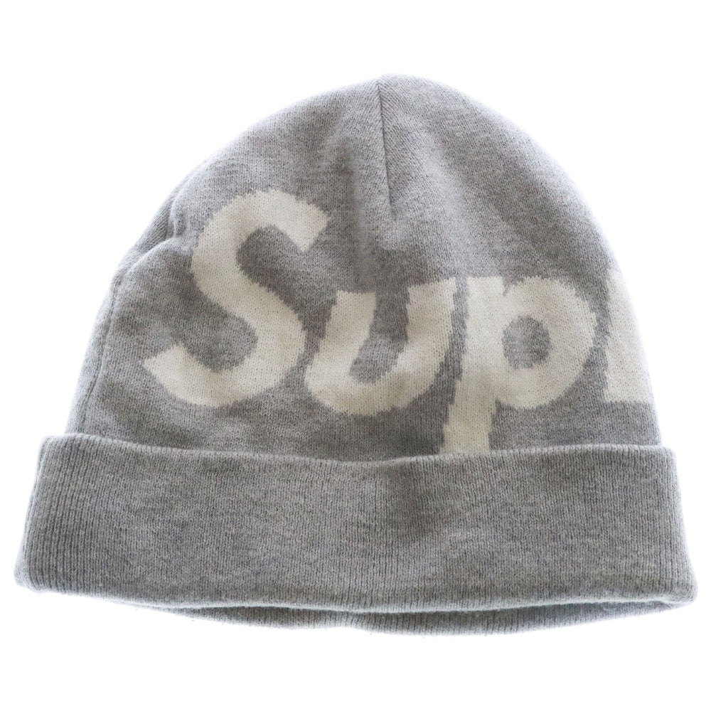 SUPREME(シュプリーム) Big Logo Beanie ビッグロゴ ビーニー ニット 帽子 グレー