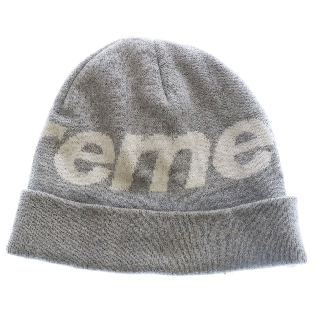 SUPREME(シュプリーム) Big Logo Beanie ビッグロゴ ビーニー ニット 帽子 グレー
