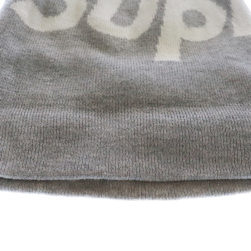 SUPREME(シュプリーム) Big Logo Beanie ビッグロゴ ビーニー ニット 帽子 グレー