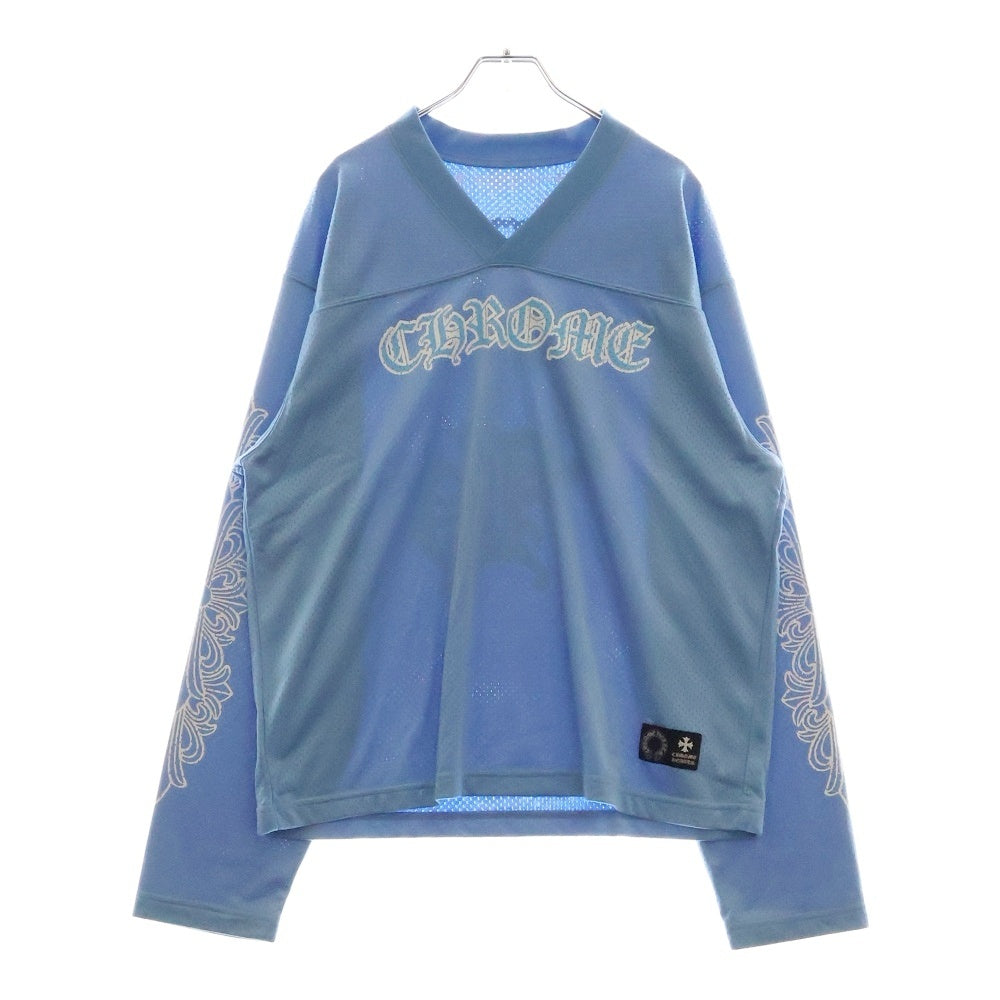 CHROME HEARTS(クロムハーツ) MESH WARM UP JERSEY L/S T-SHRT CHプリント メッシュ L/S Tシャツ 長袖カットソー ブルー