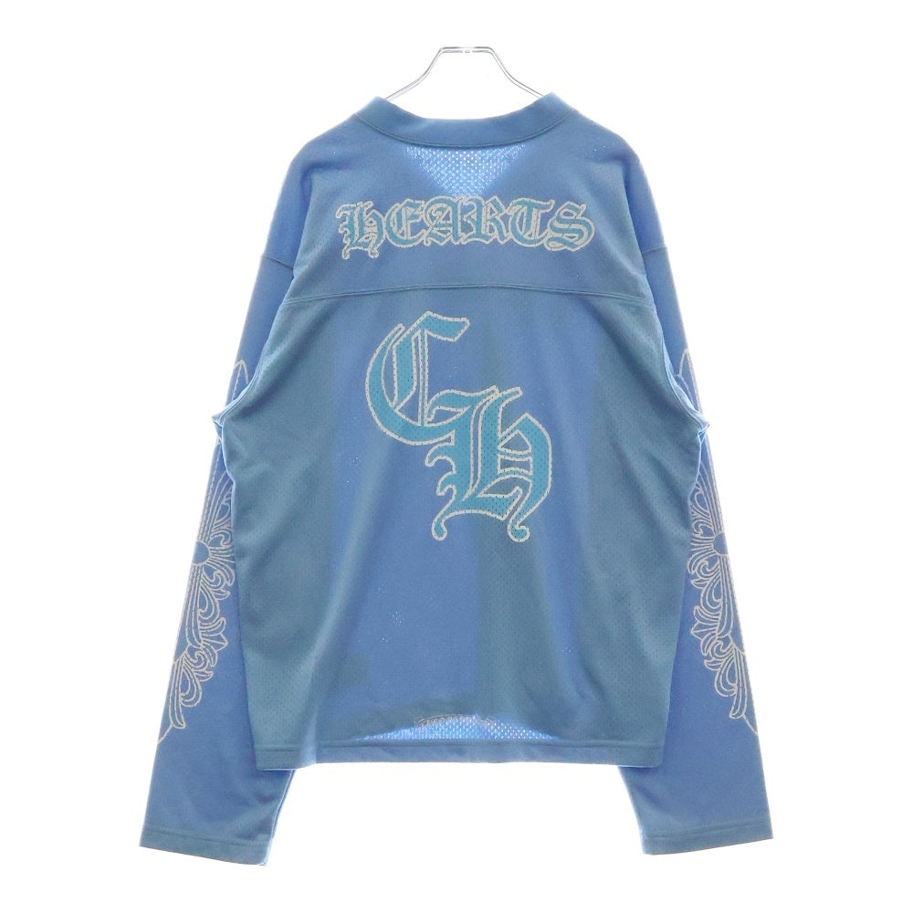 CHROME HEARTS(クロムハーツ) MESH WARM UP JERSEY L/S T-SHRT CHプリント メッシュ L/S Tシャツ 長袖カットソー ブルー