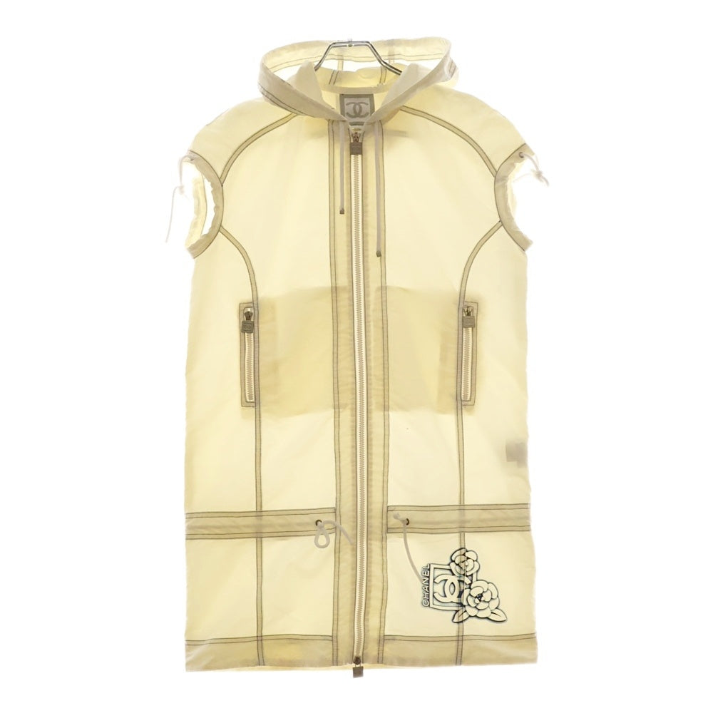 CHANEL(シャネル) VINTAGE ココマークカメリアプリント ノースリーブ ジップアップパーカー ホワイト 25677V16592 レディース
