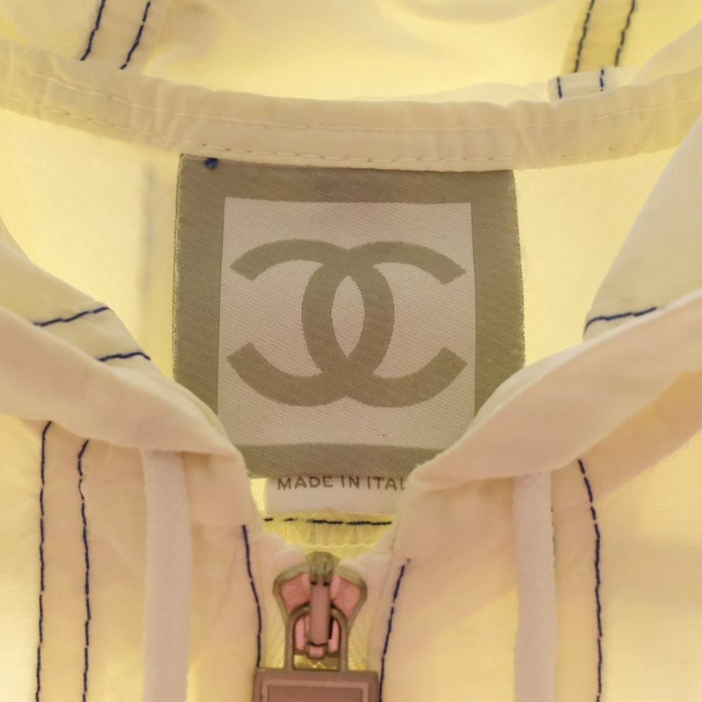 CHANEL(シャネル) VINTAGE ココマークカメリアプリント ノースリーブ ジップアップパーカー ホワイト 25677V16592 レディース