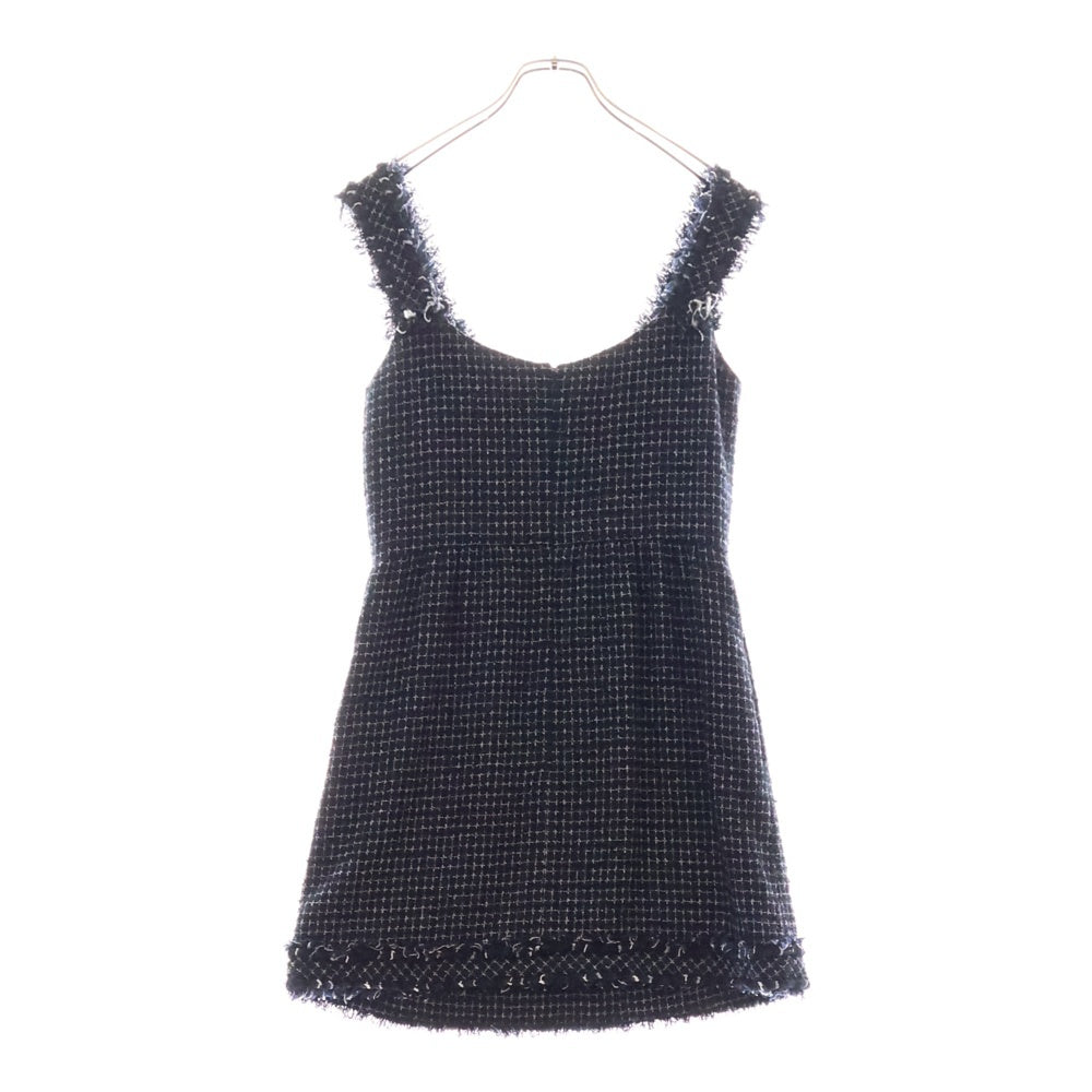 CHANEL(シャネル) P37 カシミヤ ツイード ノースリーブワンピース レディース ネイビー P37652V27331