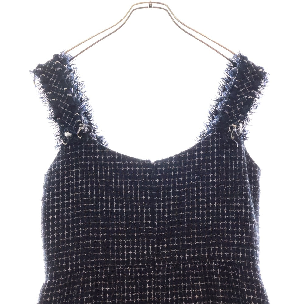 CHANEL(シャネル) P37 カシミヤ ツイード ノースリーブワンピース レディース ネイビー P37652V27331