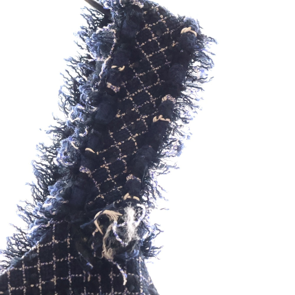 CHANEL(シャネル) P37 カシミヤ ツイード ノースリーブワンピース レディース ネイビー P37652V27331