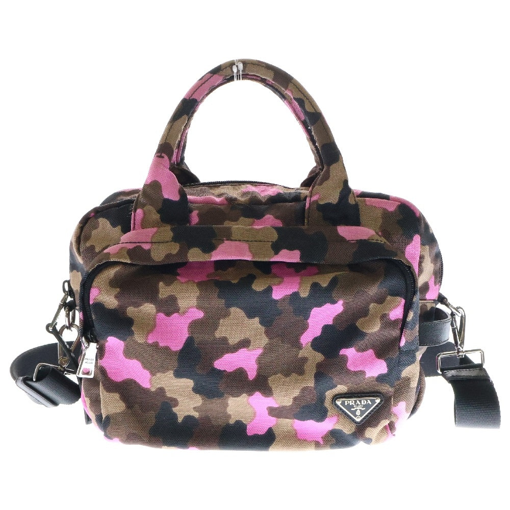 PRADA(プラダ) 2WAY 三角ロゴプレート カモフラ柄 ハンド ショルダーバッグ マルチカラー