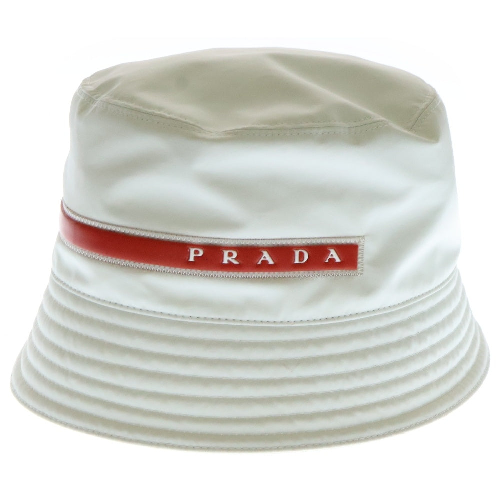PRADA SPORT(プラダ スポーツ) ロゴ ナイロンバケットハット ホワイト