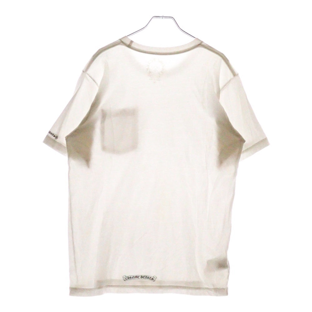 CHROME HEARTS(クロムハーツ) Neck Logo S/S Tee ネック ロゴプリント 半袖Tシャツ カットソー ホワイト