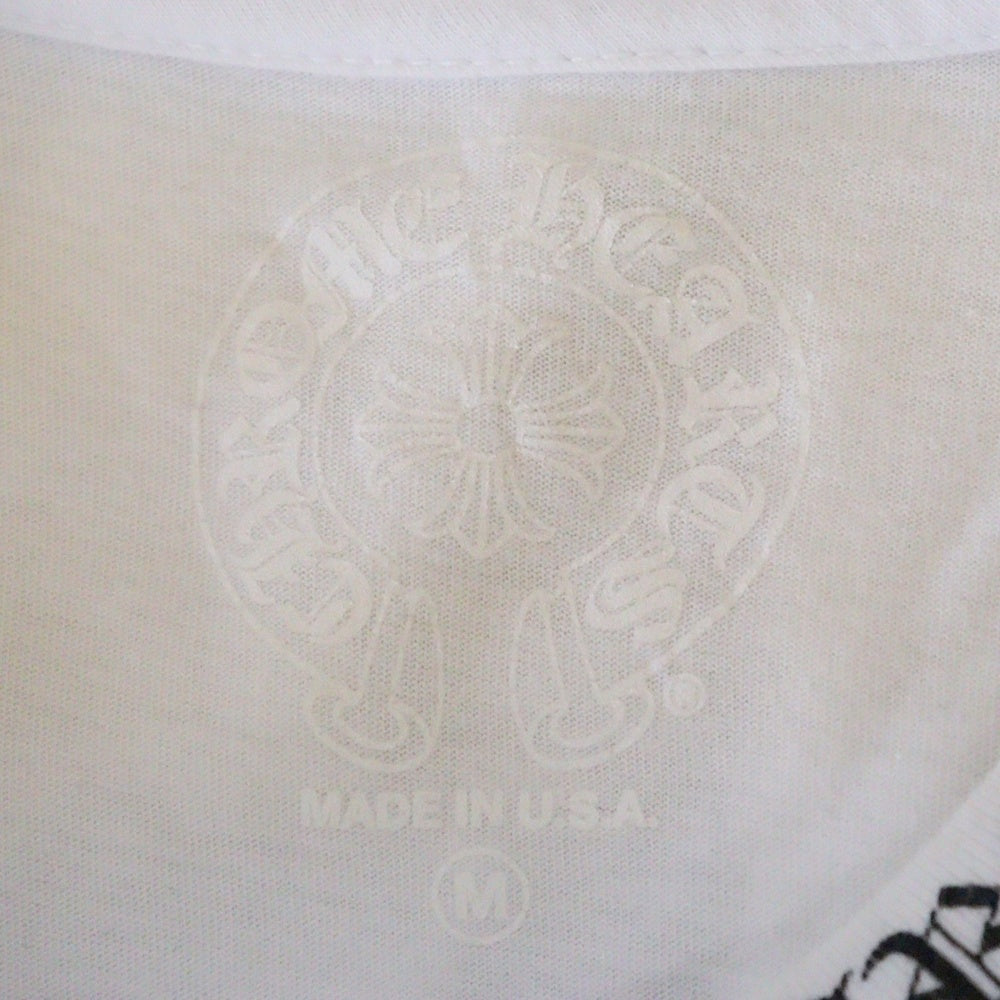 CHROME HEARTS(クロムハーツ) Neck Logo S/S Tee ネック ロゴプリント 半袖Tシャツ カットソー ホワイト