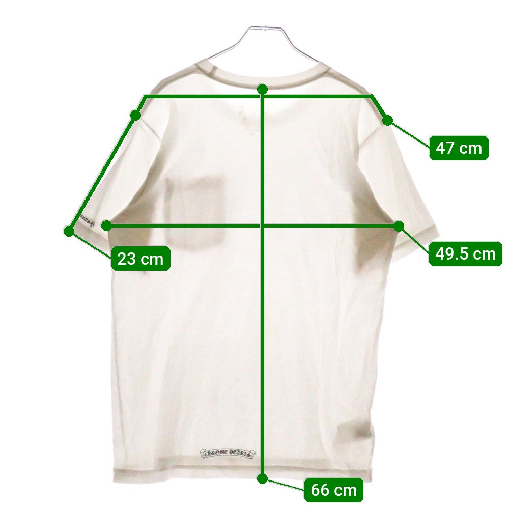 CHROME HEARTS(クロムハーツ) Neck Logo S/S Tee ネック ロゴプリント 半袖Tシャツ カットソー ホワイト