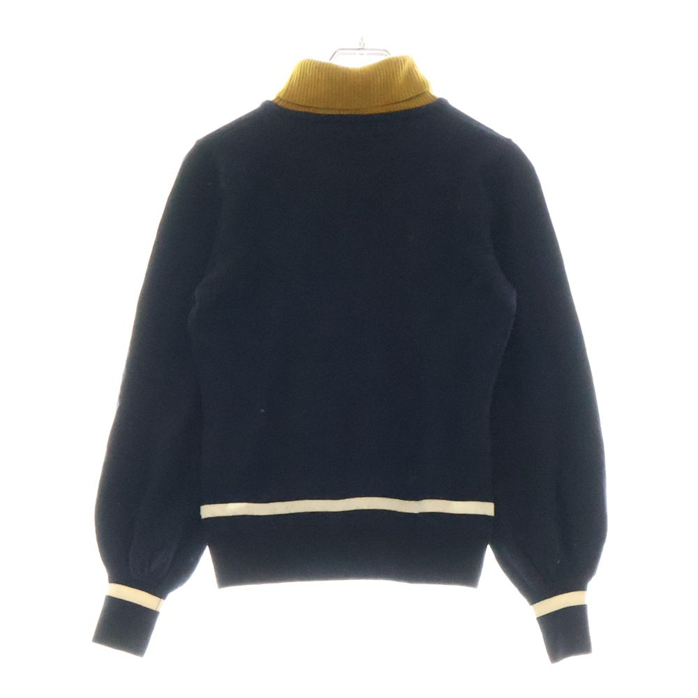 LOVELESS(ラブレス) ロゴプレート レイヤード タートルネックニットセーター 62N65-822-28 イエロー/ネイビー