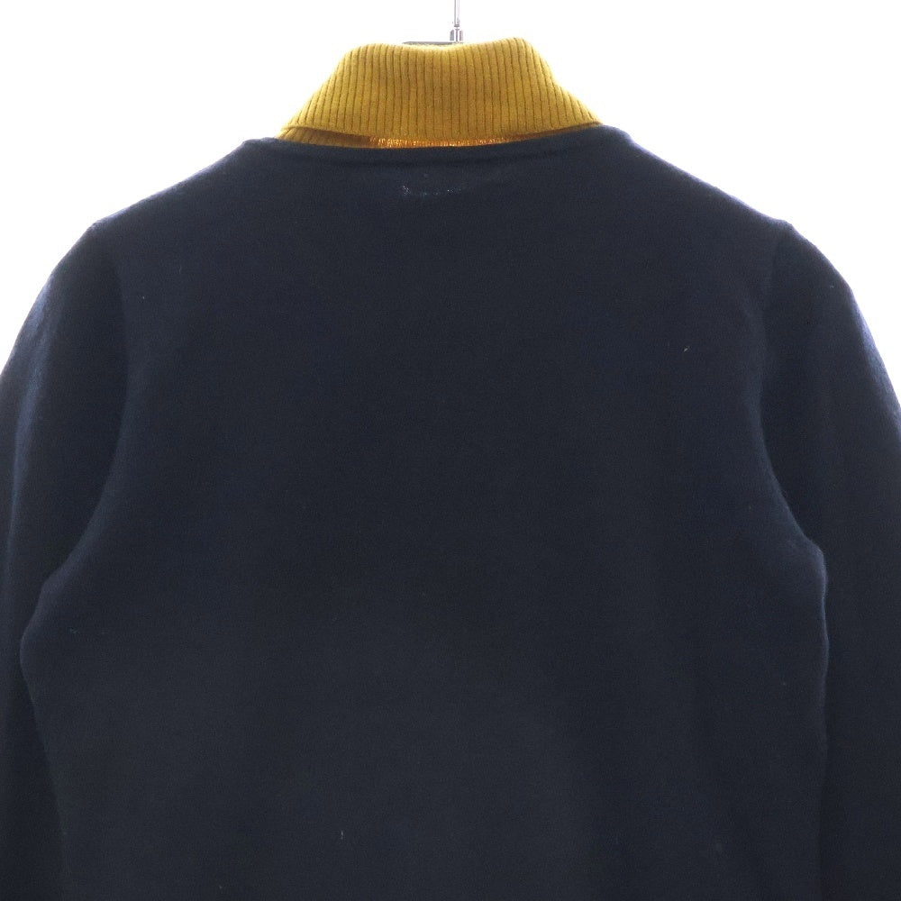 LOVELESS(ラブレス) ロゴプレート レイヤード タートルネックニットセーター 62N65-822-28 イエロー/ネイビー