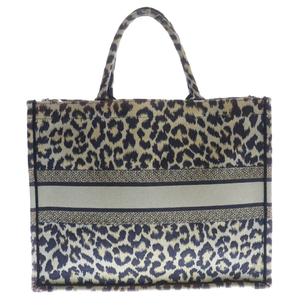 DIOR(ディオール) Leopard Book Tote Large ブックトート レオパード ハンドバッグ ブラウン