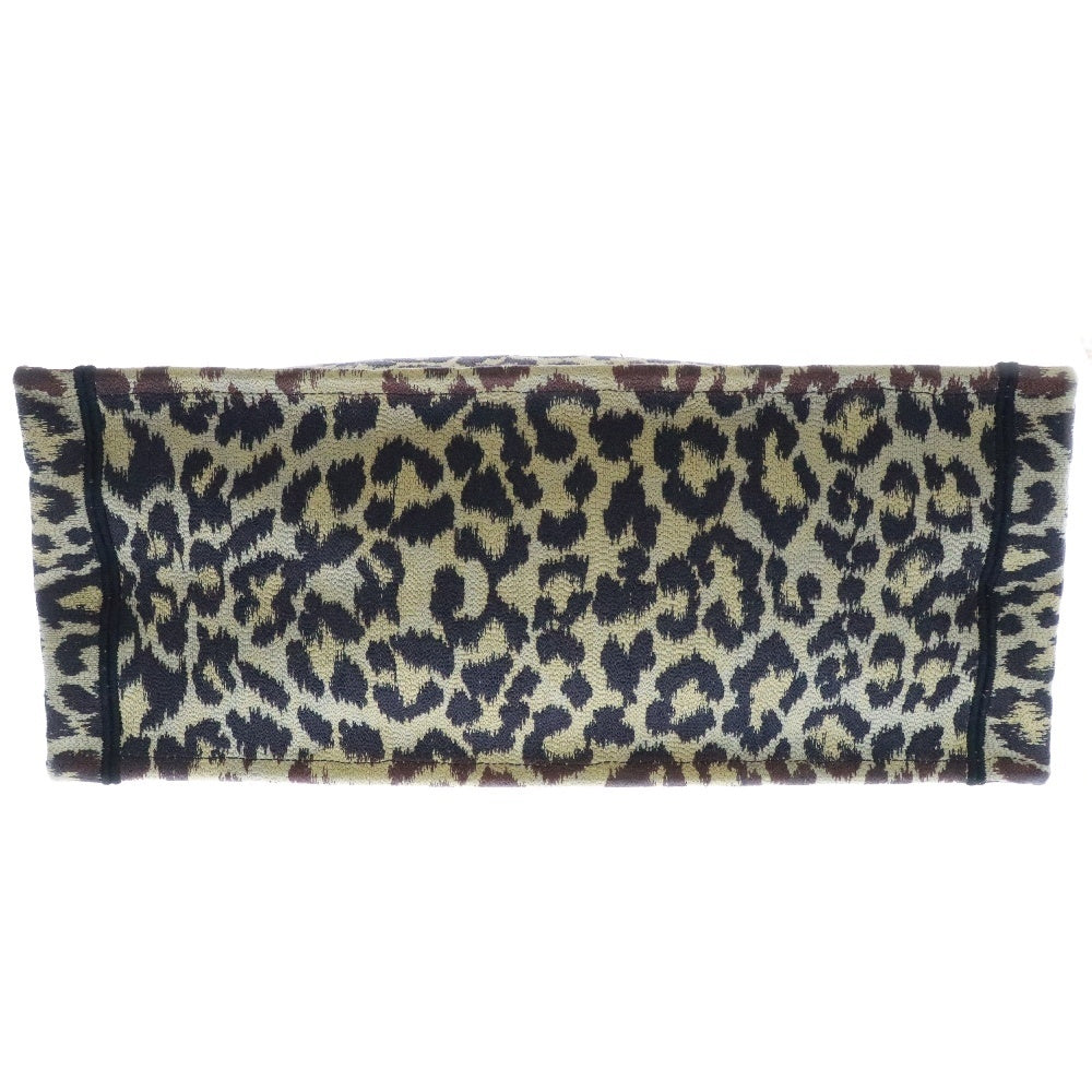 DIOR(ディオール) Leopard Book Tote Large ブックトート レオパード ハンドバッグ ブラウン