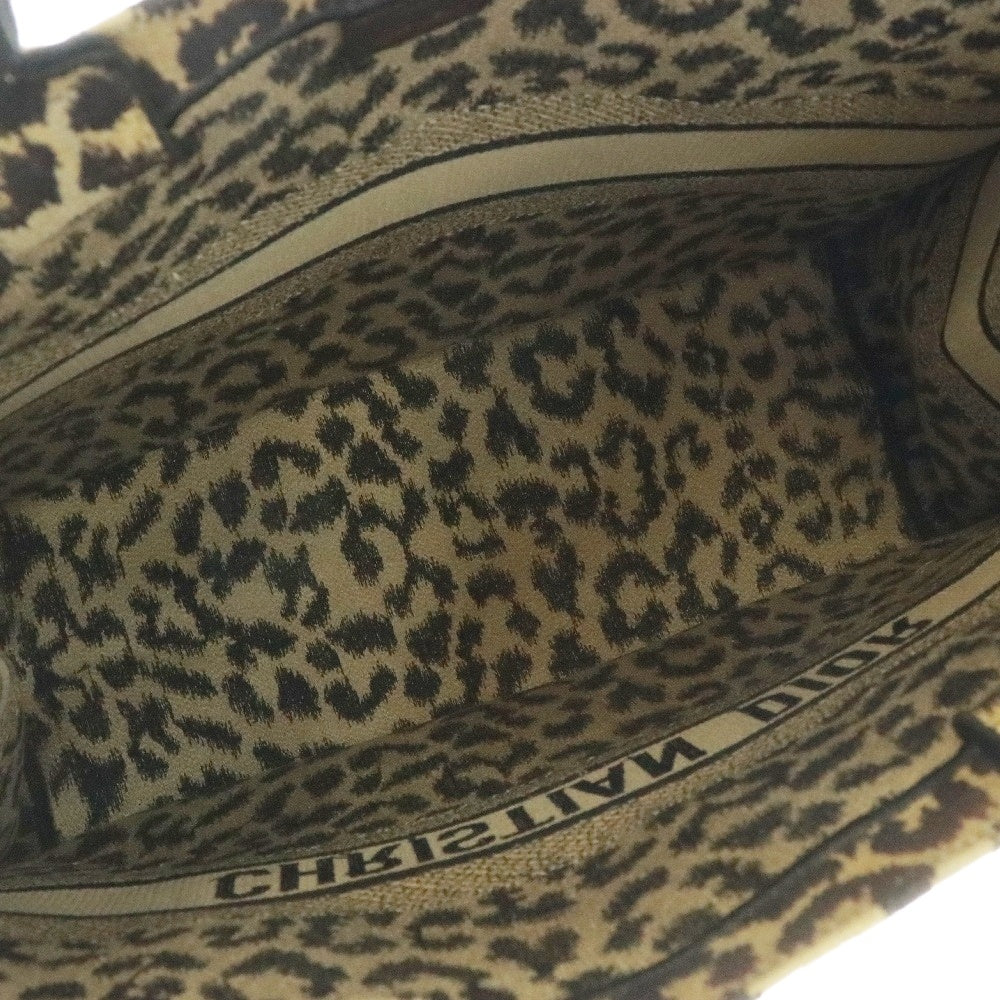 DIOR(ディオール) Leopard Book Tote Large ブックトート レオパード ハンドバッグ ブラウン