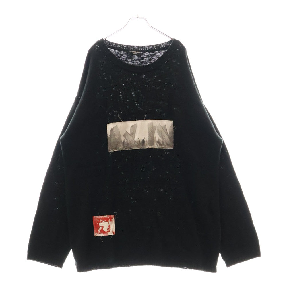 RAF SIMONS(ラフシモンズ) 21SS ARCHIVE REDUX アーカイブオーバーサイズパッチワークニットセーター 918093 ブラック